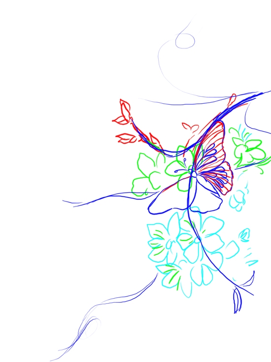 Creation of butterfly: Step 1